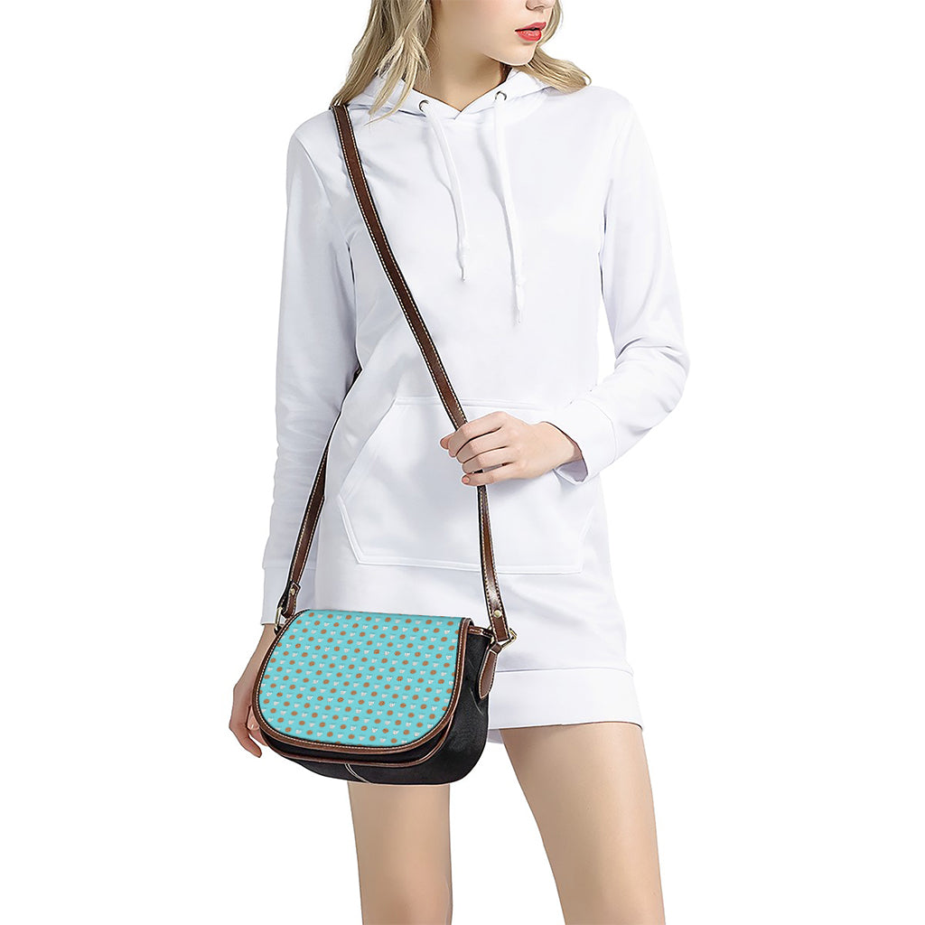 Milk And Cookies Pattern Print Saddle Bag