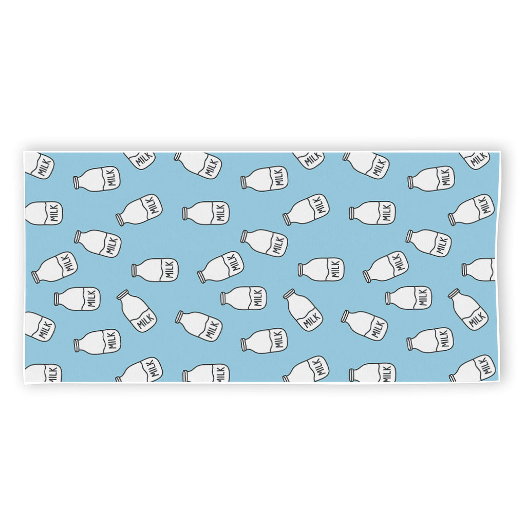 Milk Bottle Cartoon Pattern Print Beach Towel