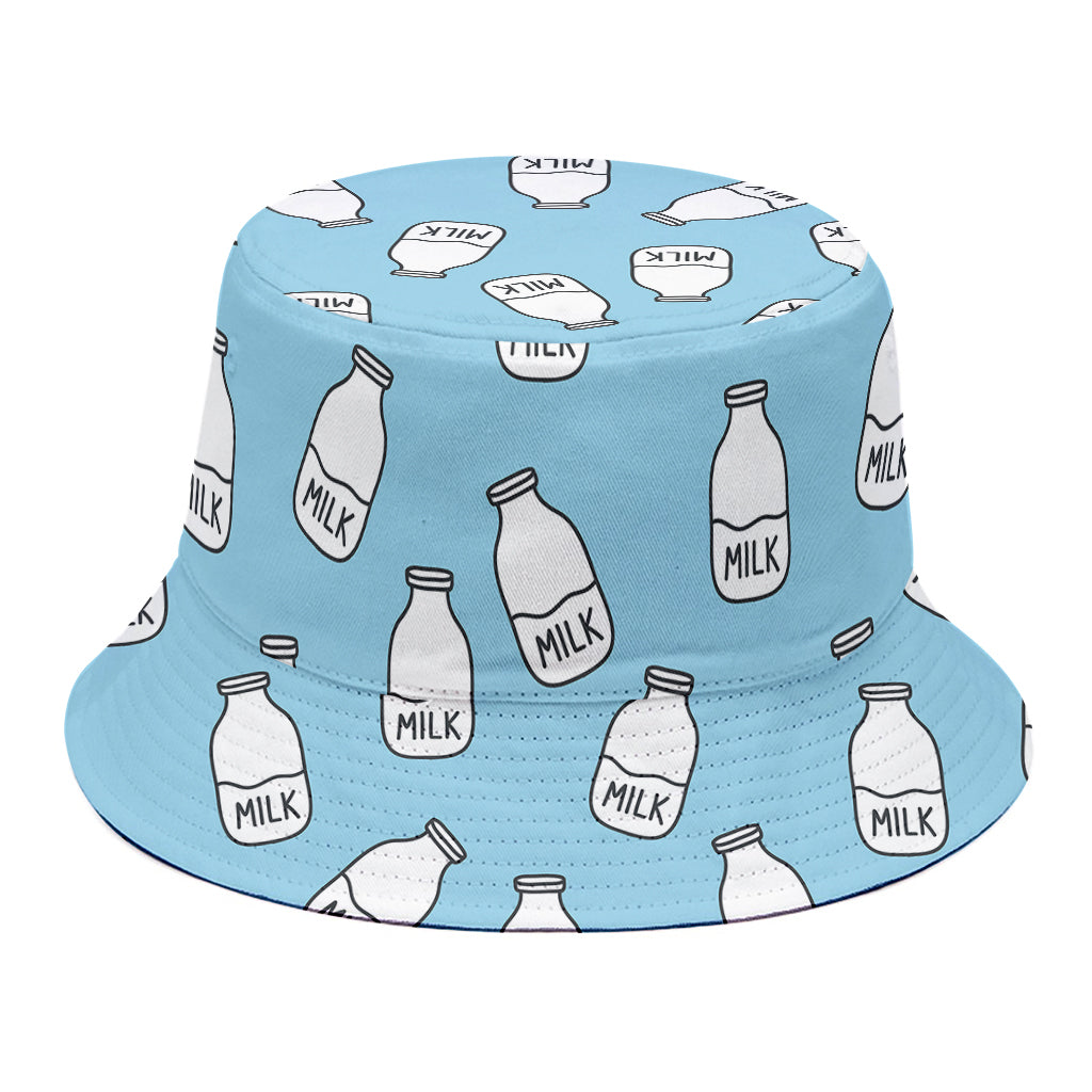 Milk Bottle Cartoon Pattern Print Bucket Hat