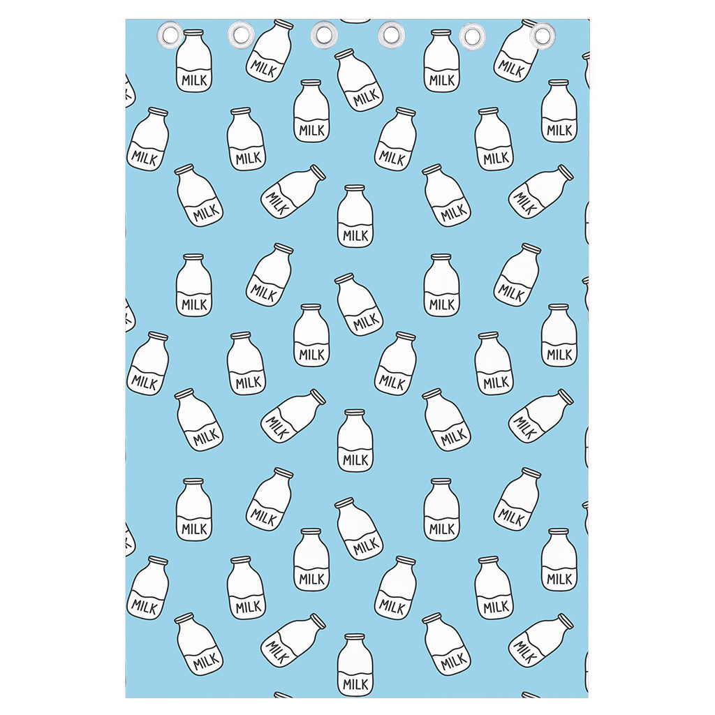 Milk Bottle Cartoon Pattern Print Curtain