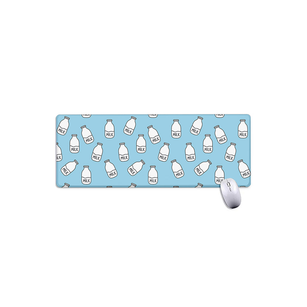 Milk Bottle Cartoon Pattern Print Extended Mouse Pad