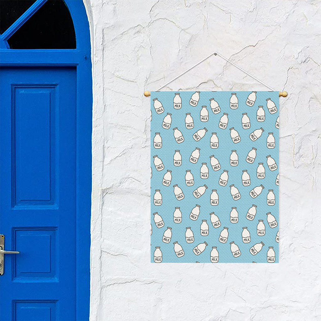 Milk Bottle Cartoon Pattern Print Garden Flag