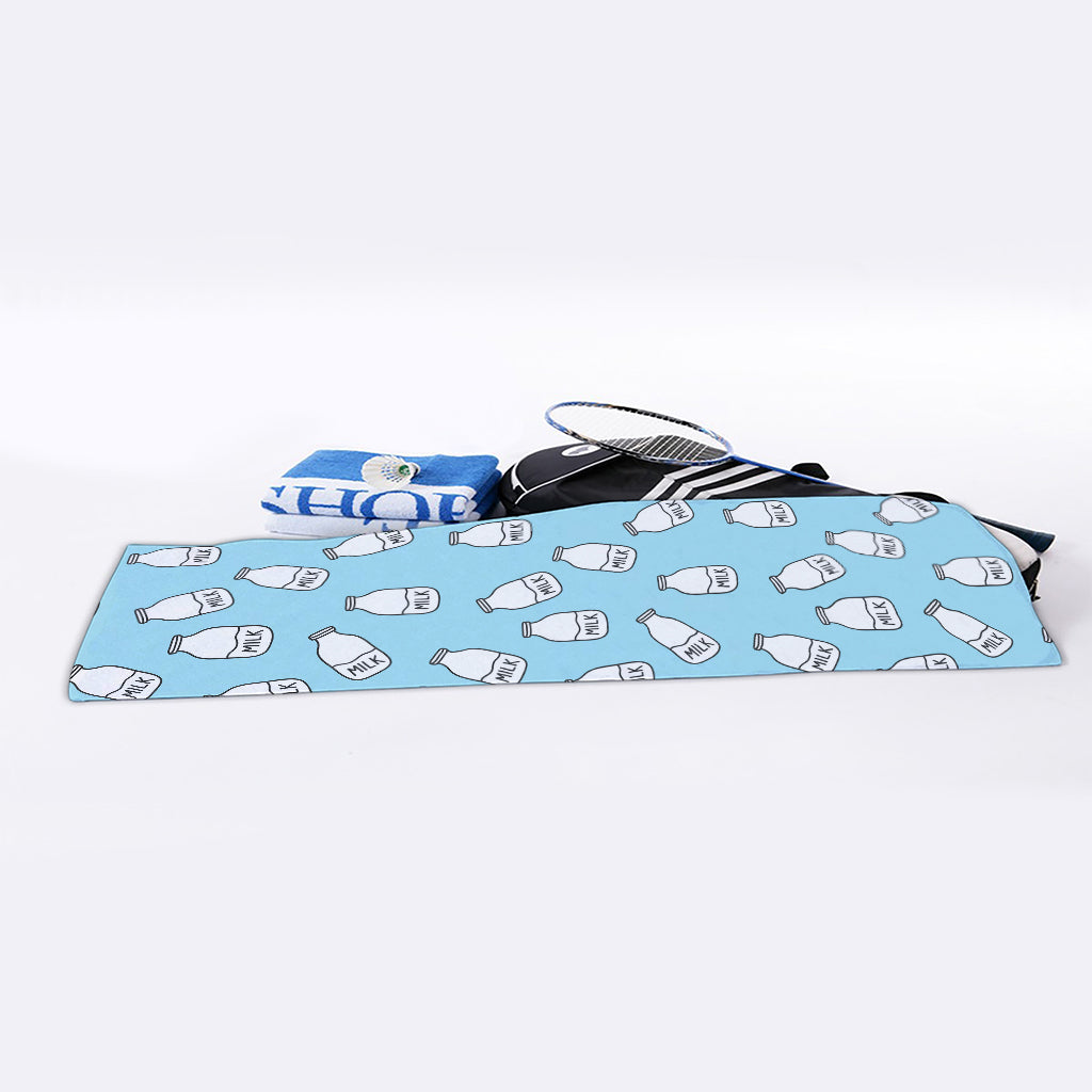 Milk Bottle Cartoon Pattern Print Sports Towel