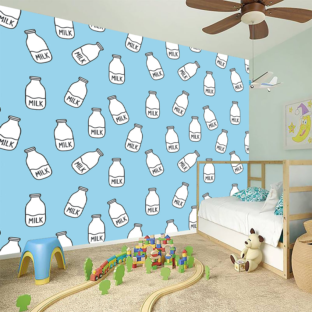 Milk Bottle Cartoon Pattern Print Wall Sticker