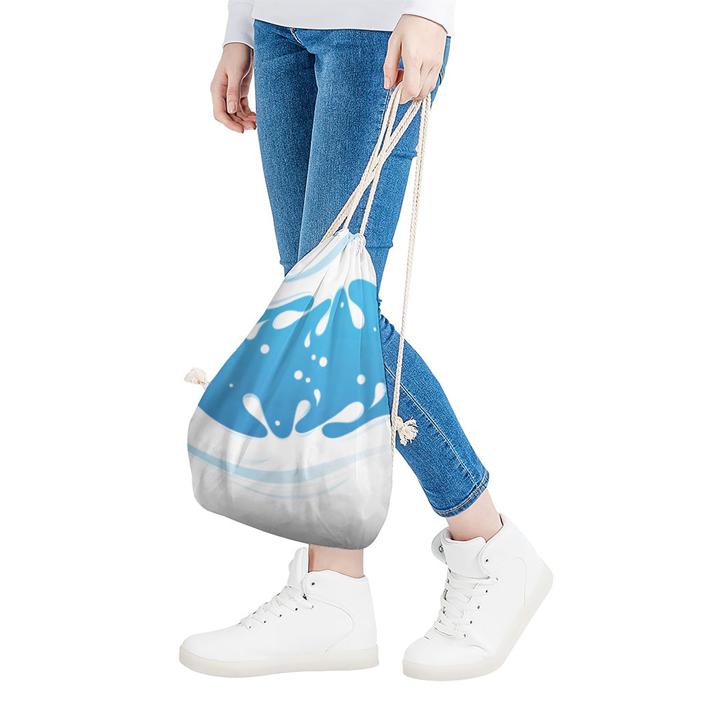 Milk Print Drawstring Bag