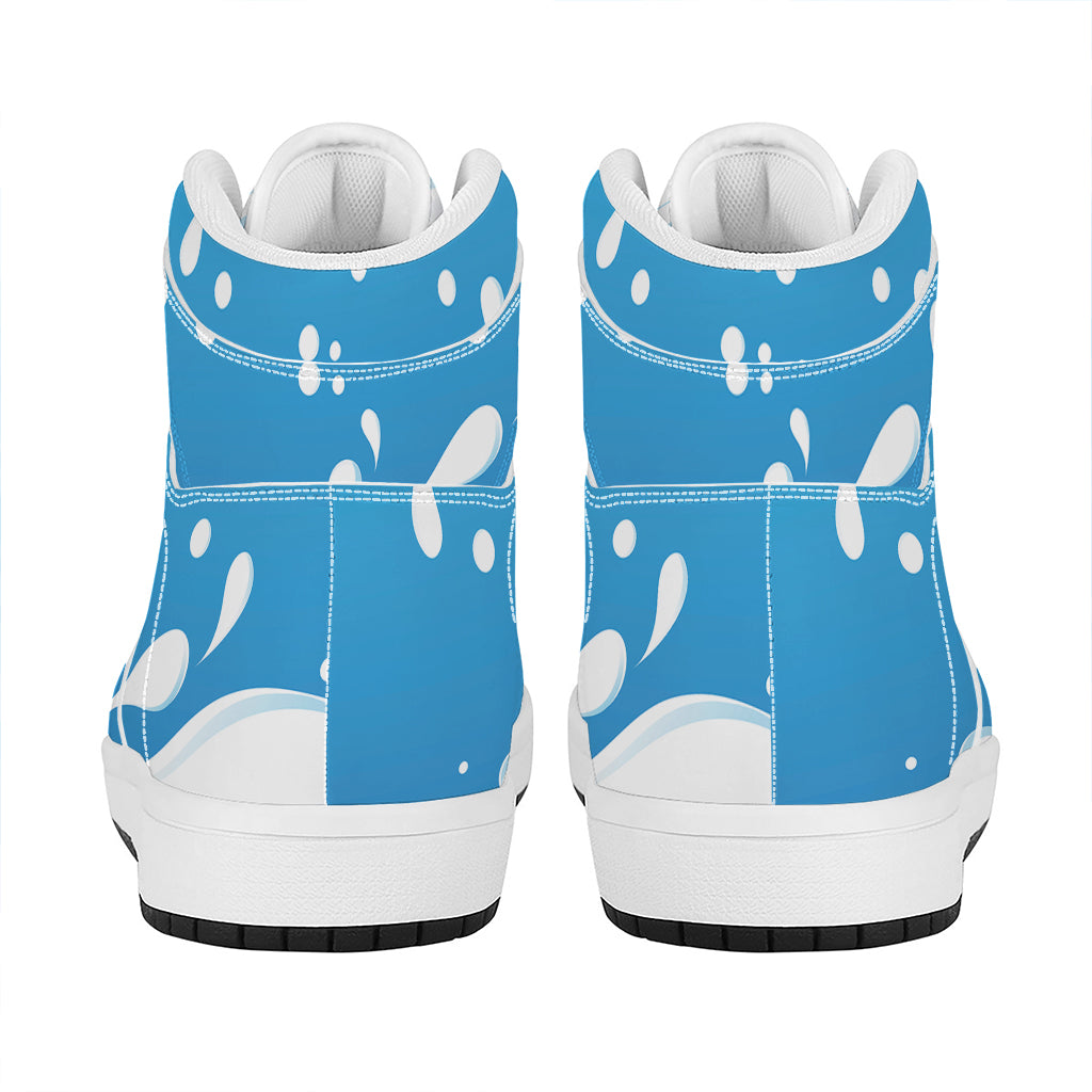 Milk Print High Top Leather Sneakers