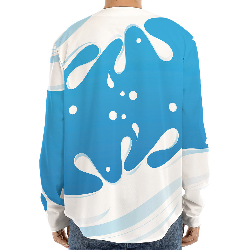 Milk Print Long Sleeve Baseball Jersey
