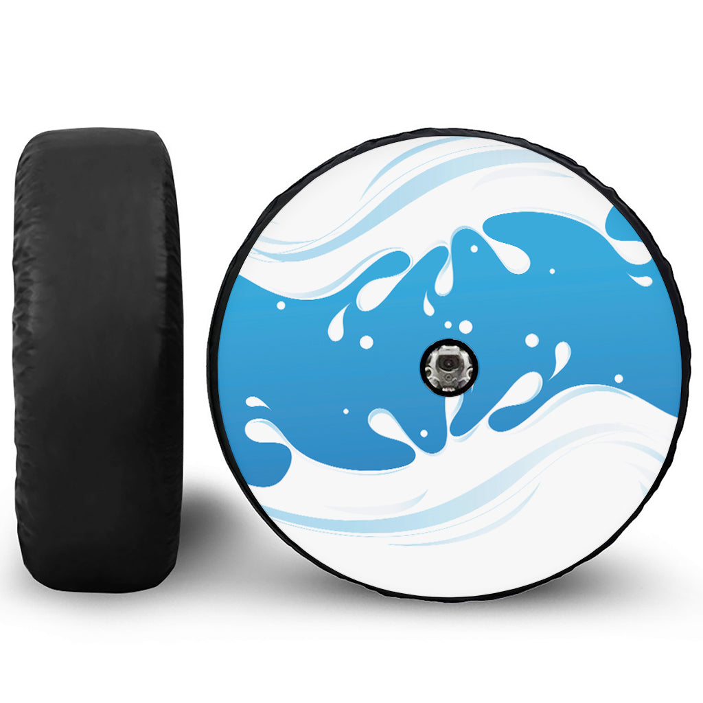 Milk Print Tire Cover With Camera Hole