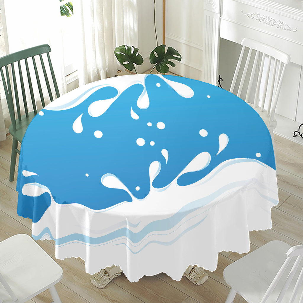 Milk Print Waterproof Round Tablecloth