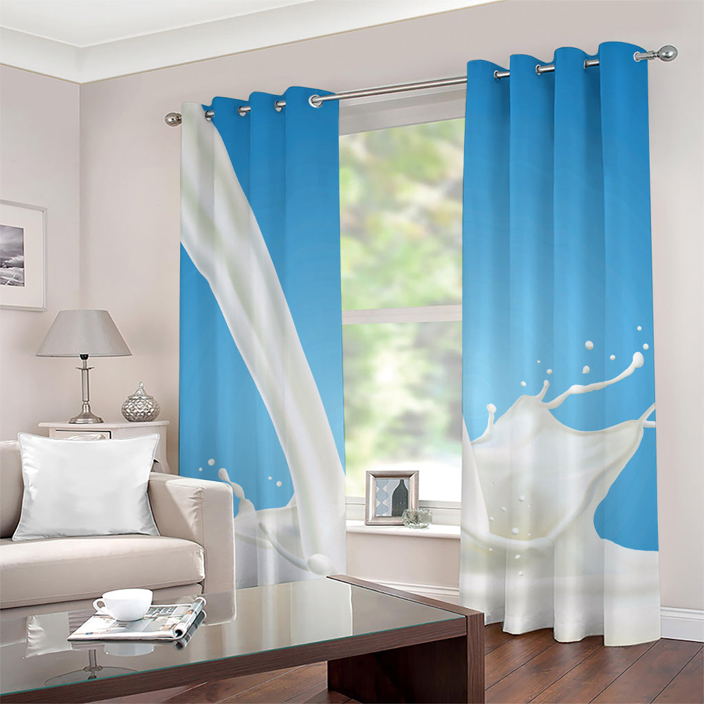 Milk Splash Print Grommet Curtains