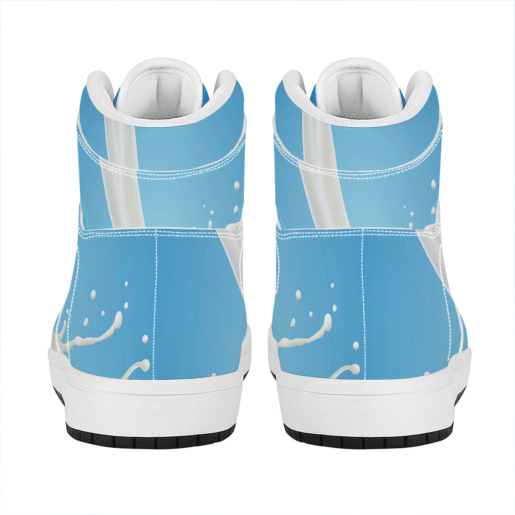 Milk Splash Print High Top Leather Sneakers