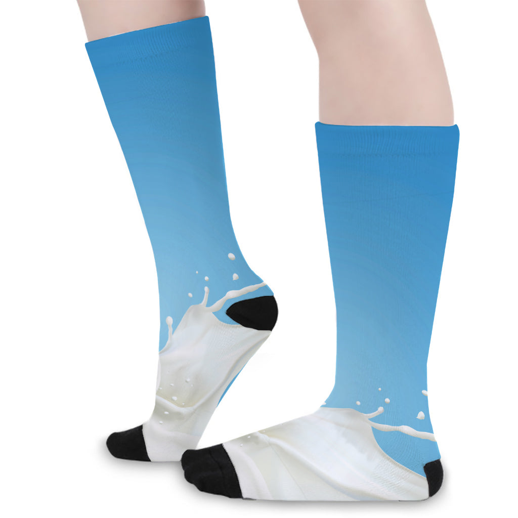 Milk Splash Print Long Socks