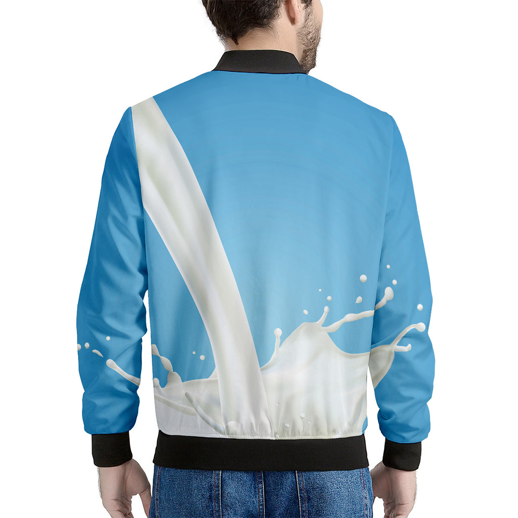 Milk Splash Print Men's Bomber Jacket