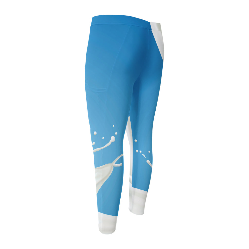 Milk Splash Print Men's Compression Pants