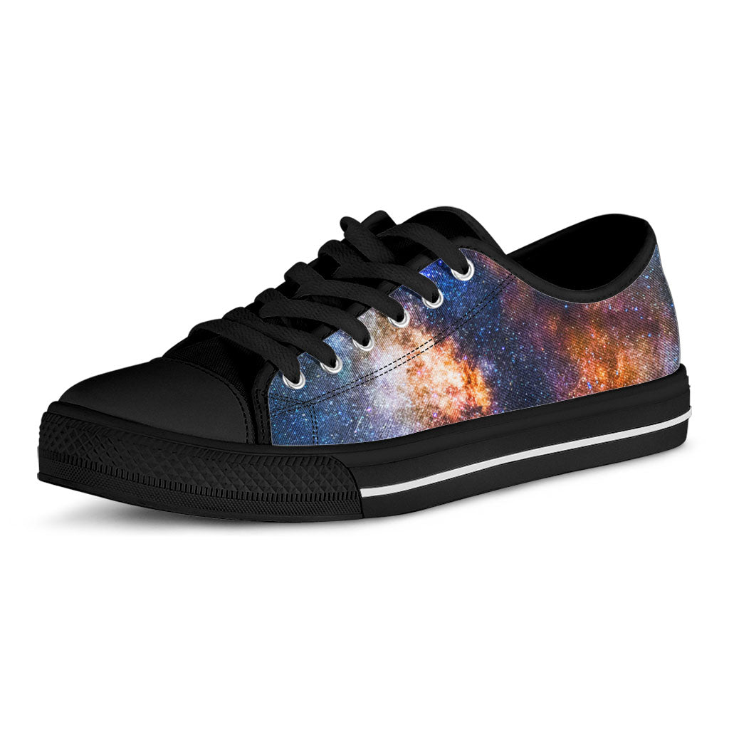 Milky Way Universe Galaxy Space Print Black Low Top Sneakers