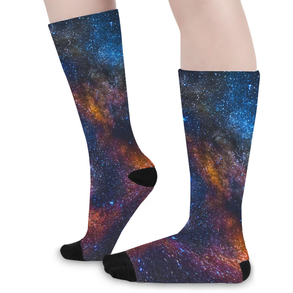 Milky Way Universe Galaxy Space Print Long Socks