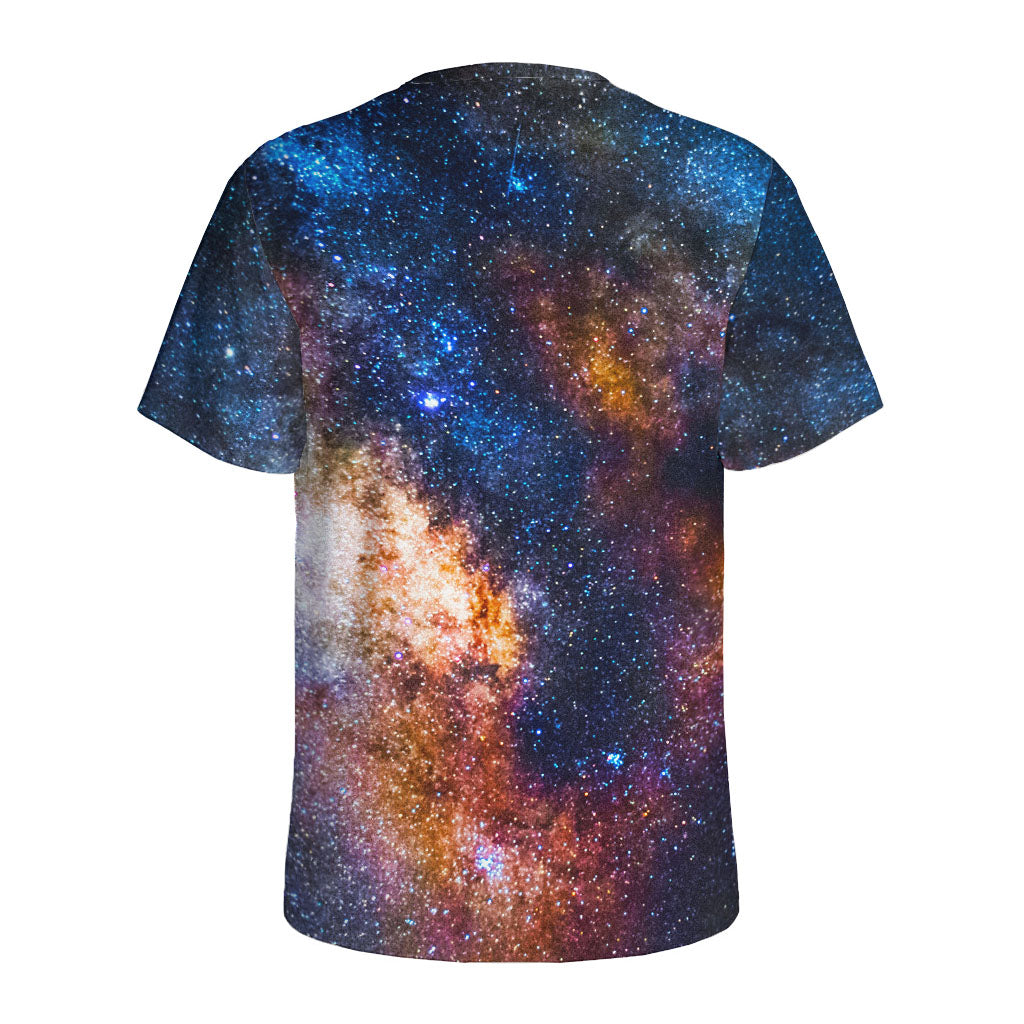 Milky Way Universe Galaxy Space Print Men's Sports T-Shirt