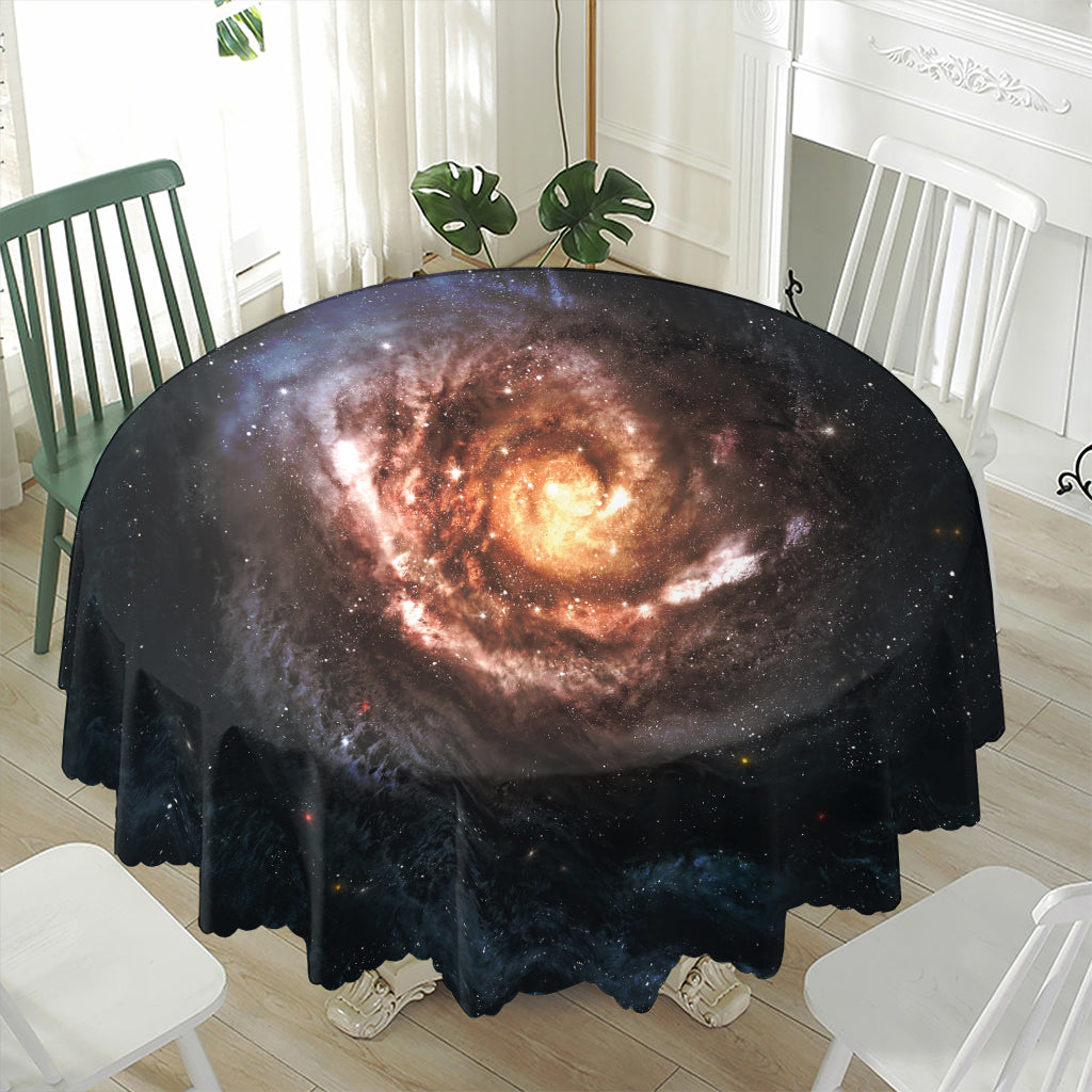 Milky Way Universe Print Waterproof Round Tablecloth