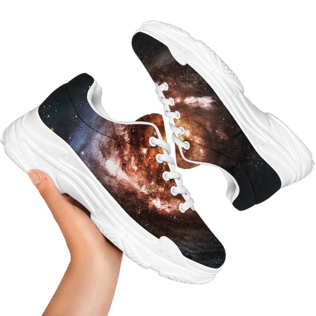 Milky Way Universe Print White Chunky Shoes