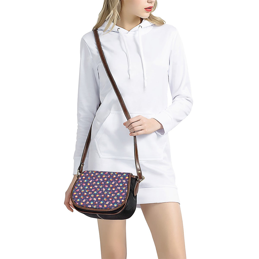 Mini Cupcake Pattern Print Saddle Bag