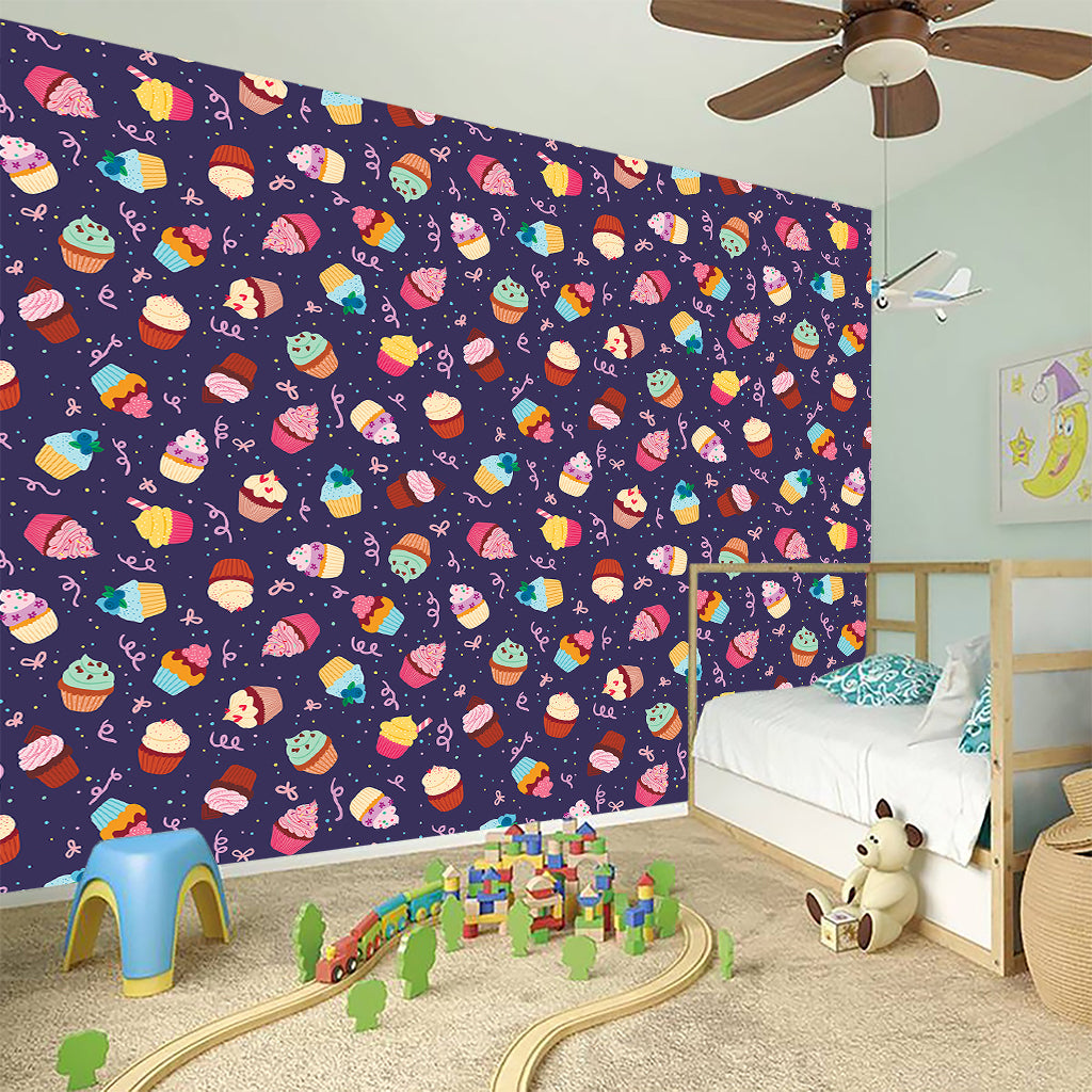 Mini Cupcake Pattern Print Wall Sticker