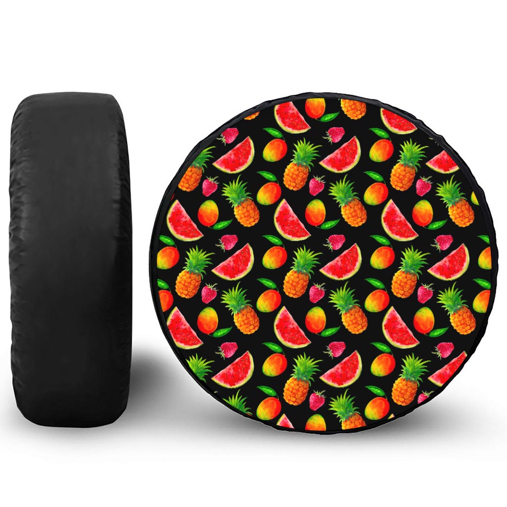 Mix Fruit Pineapple Pattern Print Tire Cover
