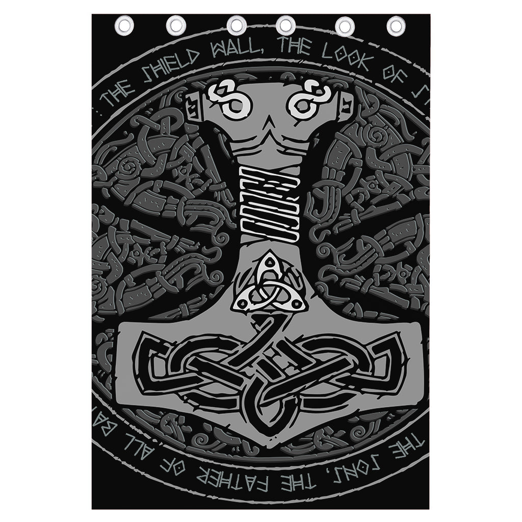 Mjolnir Hammer Of Thor Print Curtain