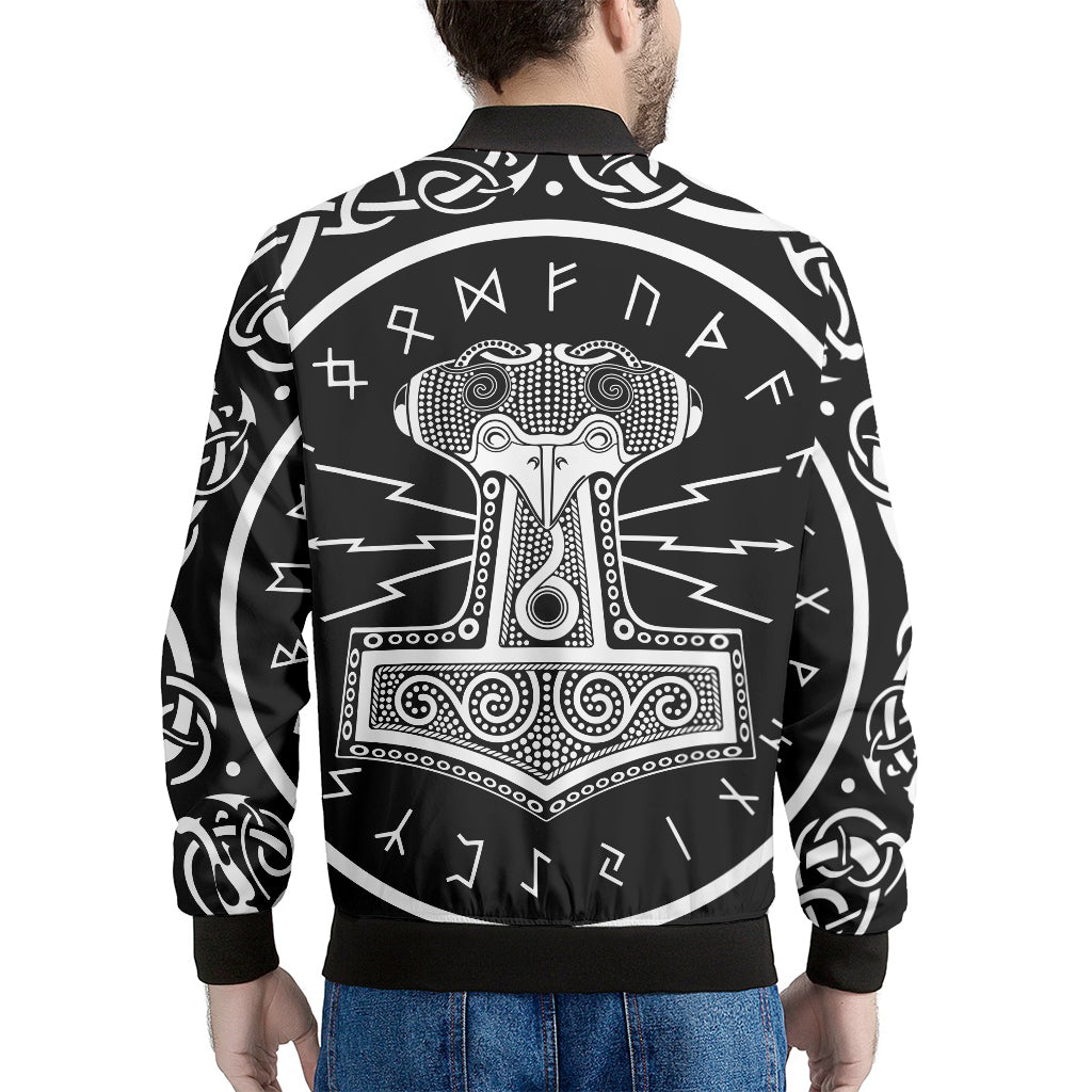 Mjolnir Norse Mythology Print Men's Bomber Jacket