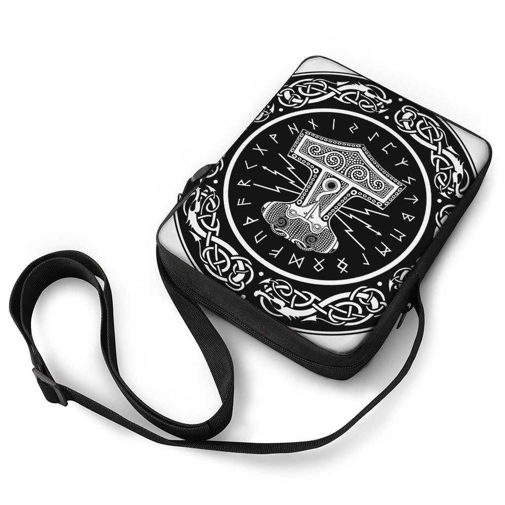 Mjolnir Norse Mythology Print Rectangular Crossbody Bag