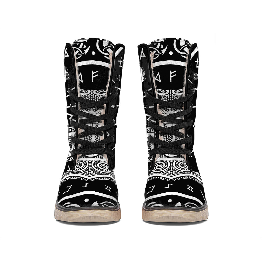 Mjolnir Norse Mythology Print Winter Boots