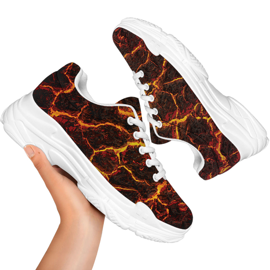 Molten Lava Print White Chunky Shoes