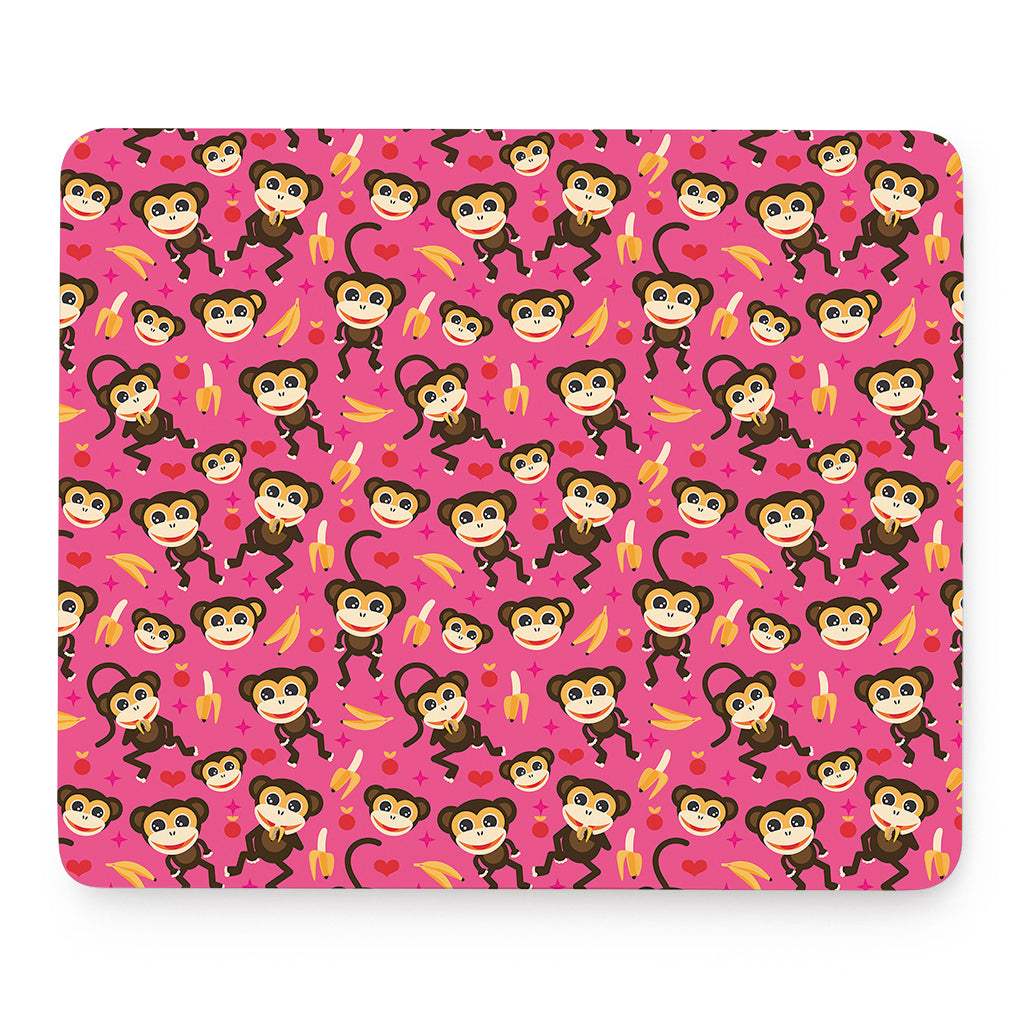Monkey And Banana Pattern Print Mouse Pad
