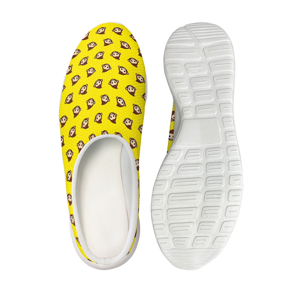 Monkey Emoji Pattern Print Mesh Casual Shoes