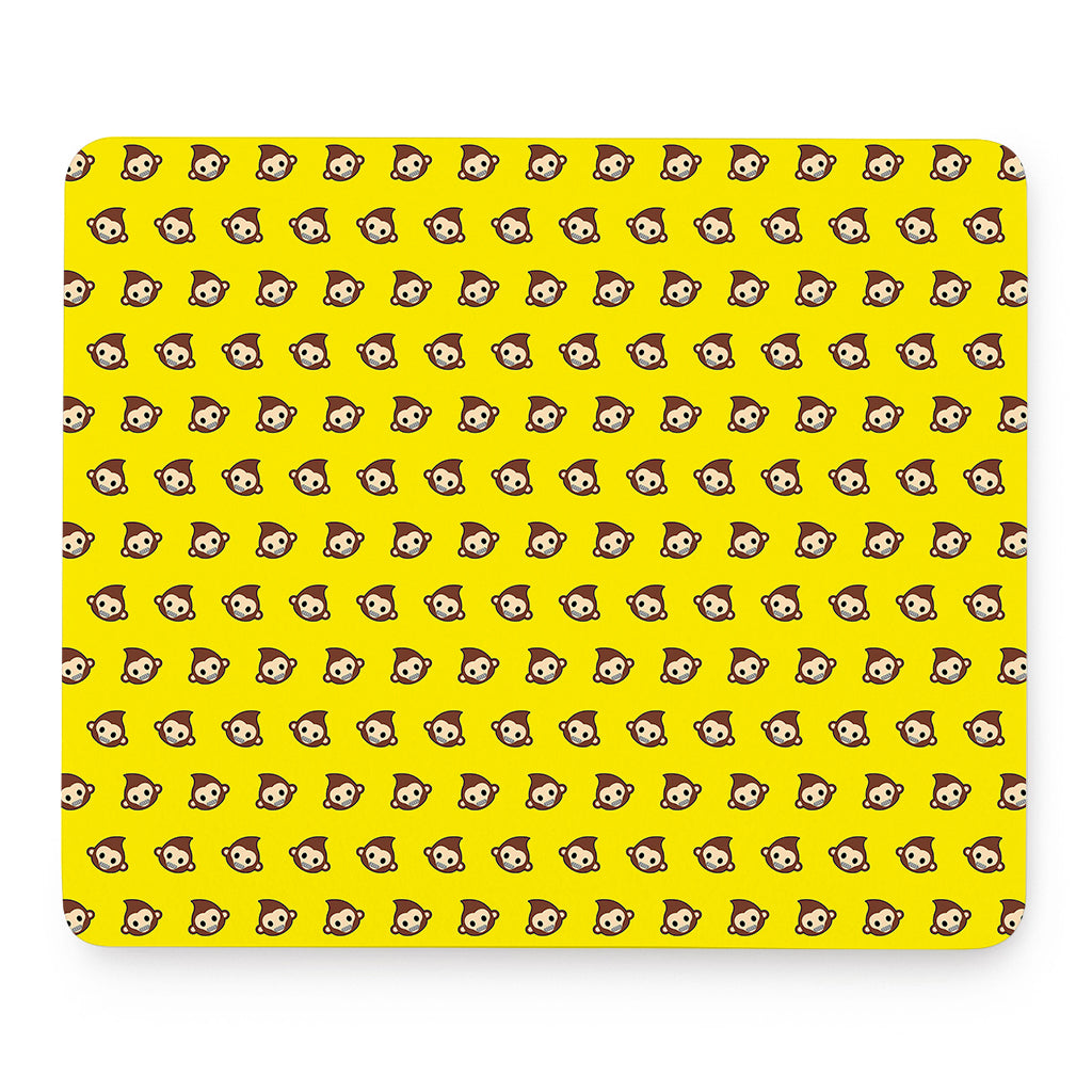 Monkey Emoji Pattern Print Mouse Pad