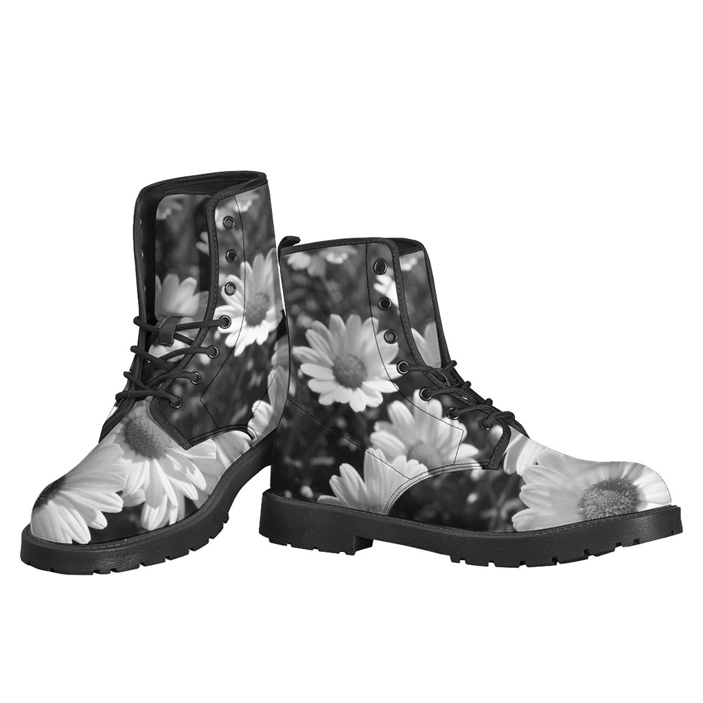 Monochrome Daisy Flower Print Backpack