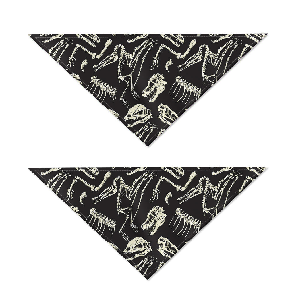 Monochrome Dinosaur Fossil Pattern Print Dog Bandana