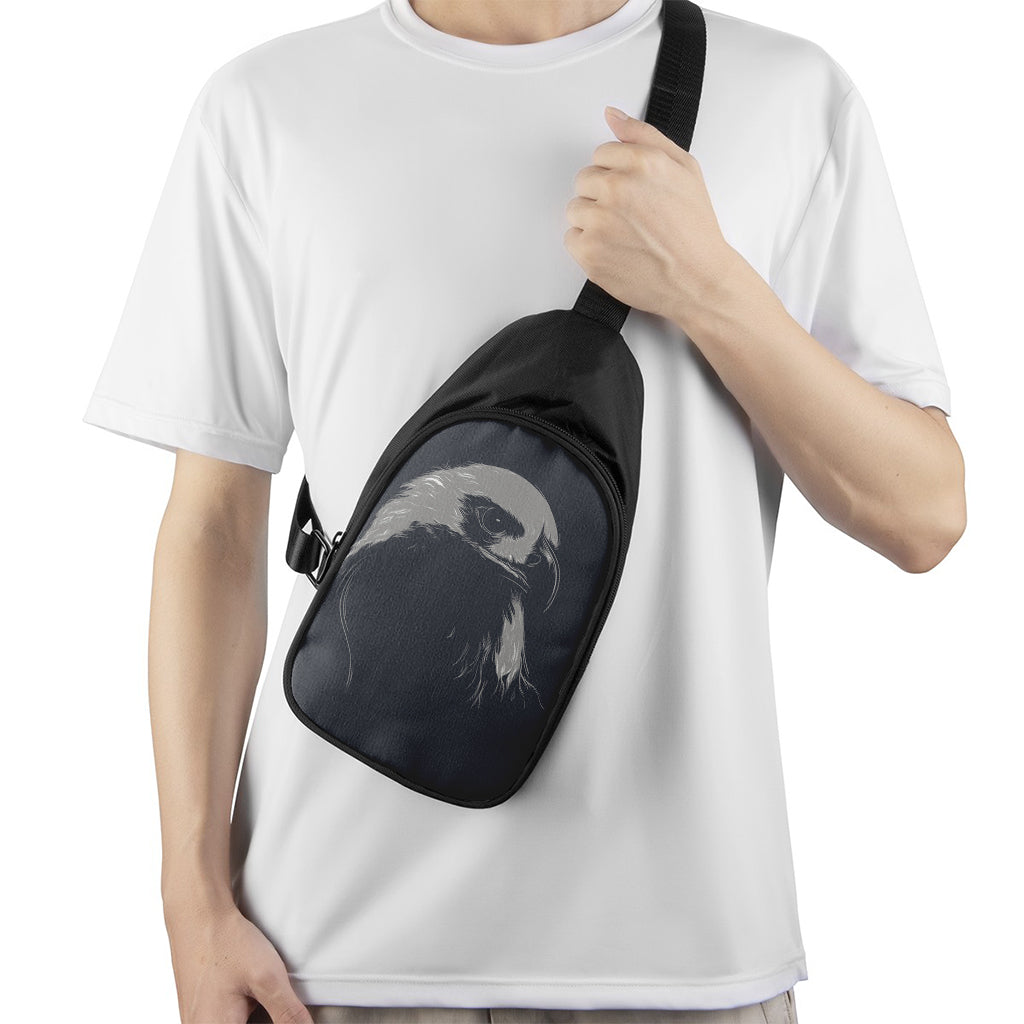 Monochrome Eagle Print Chest Bag