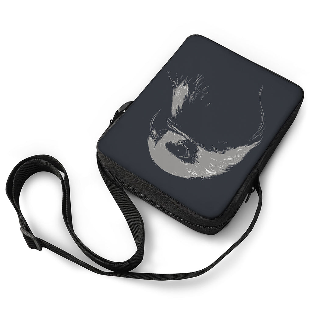 Monochrome Eagle Print Rectangular Crossbody Bag