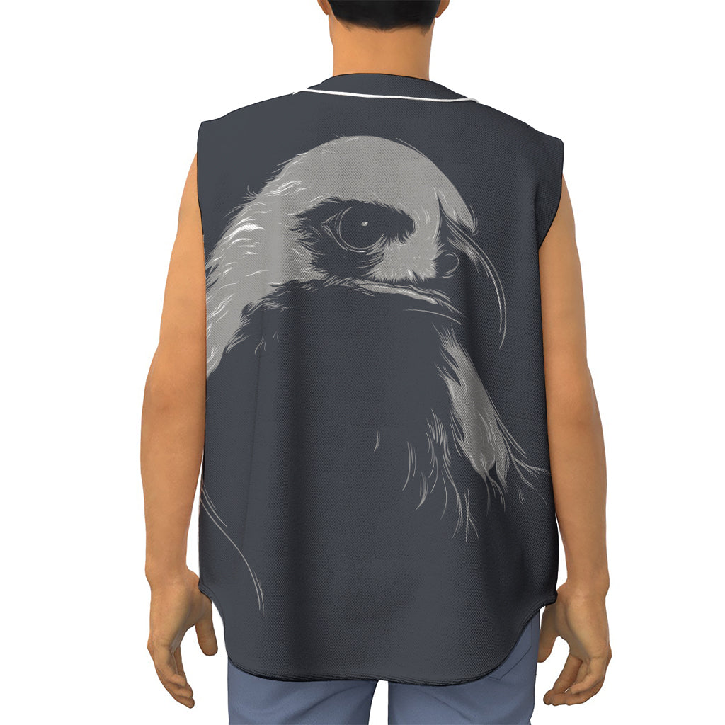 Monochrome Eagle Print Sleeveless Baseball Jersey