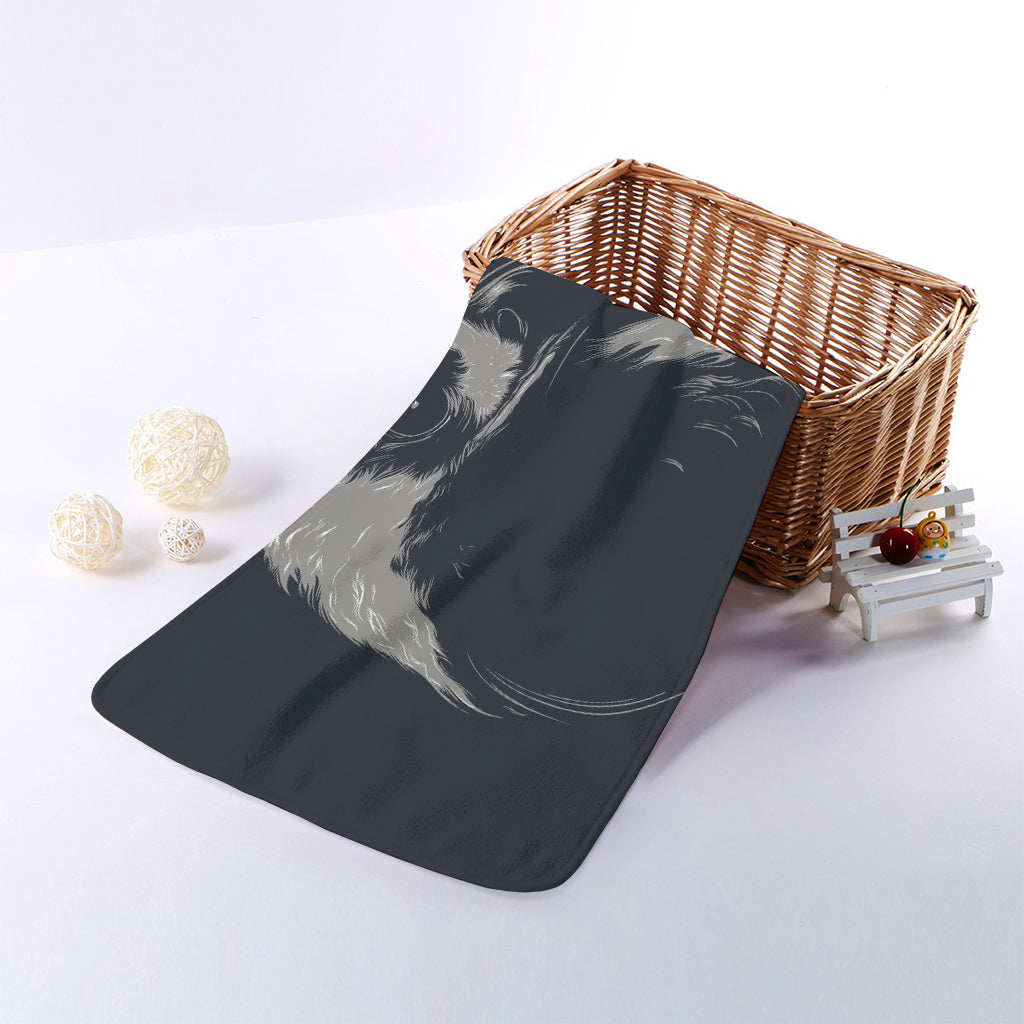 Monochrome Eagle Print Towel