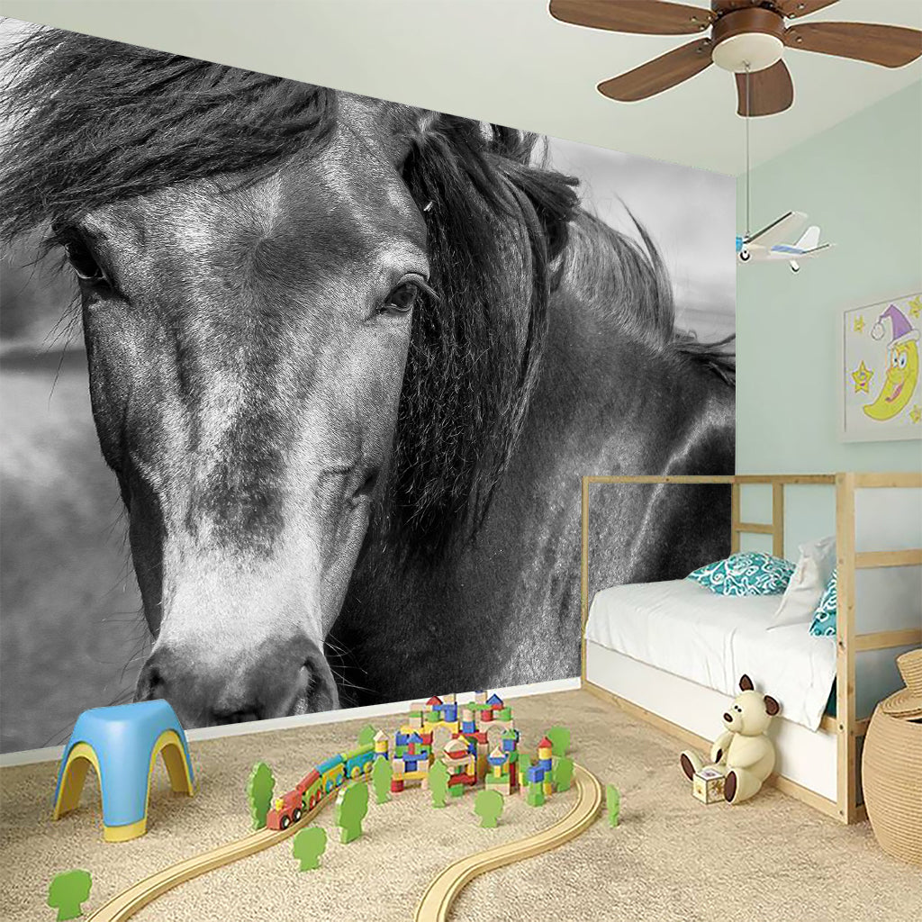 Monochrome Horse Print Wall Sticker