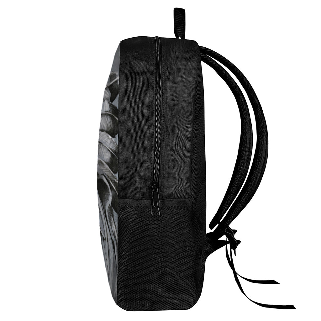 Monochrome Native Indian Portrait Print 17 Inch Backpack