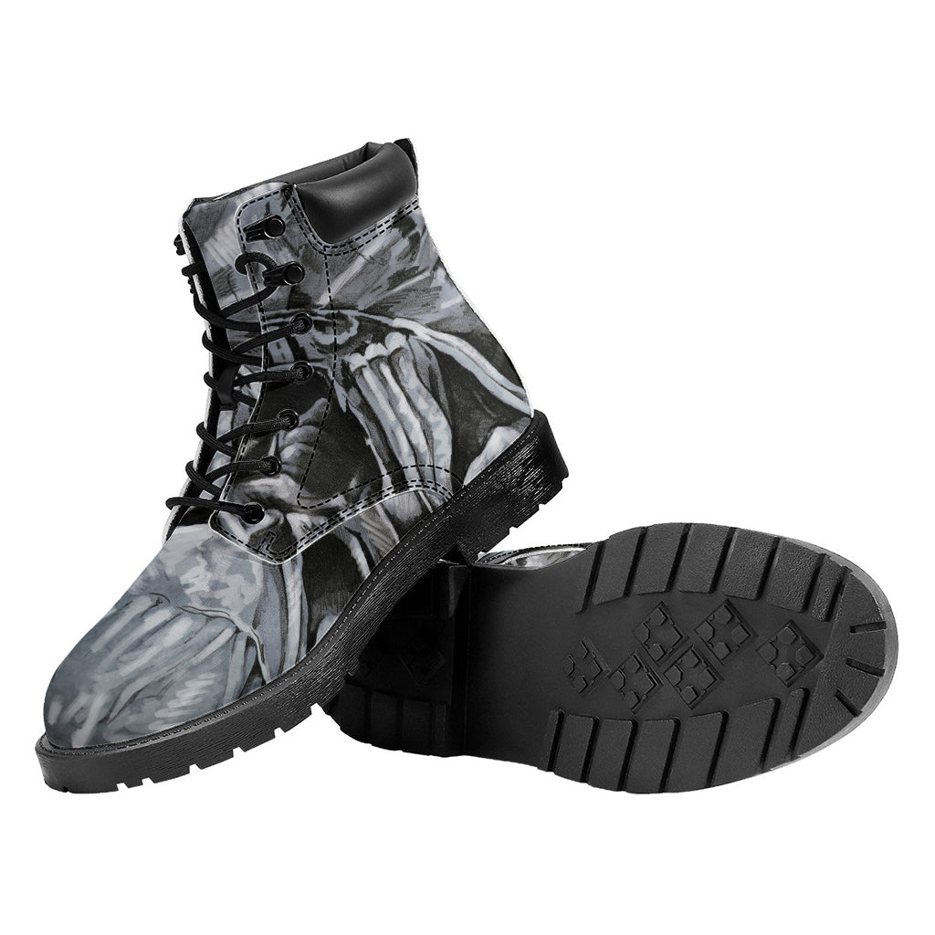 Monochrome Native Indian Portrait Print Work Boots