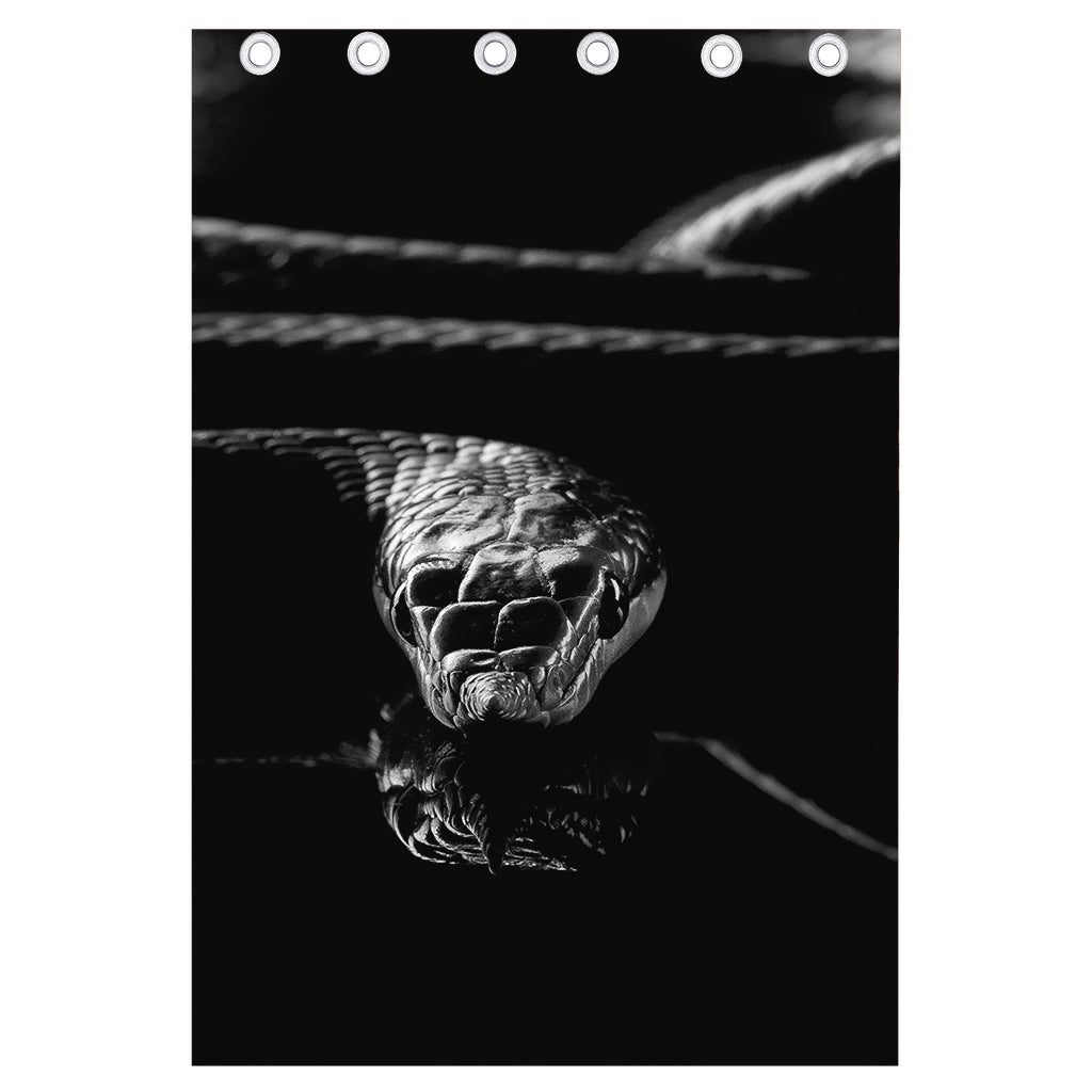 Monochrome Rhinoceros Ratsnake Print Curtain