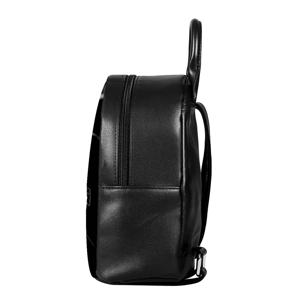 Monochrome Rhinoceros Ratsnake Print Leather Backpack