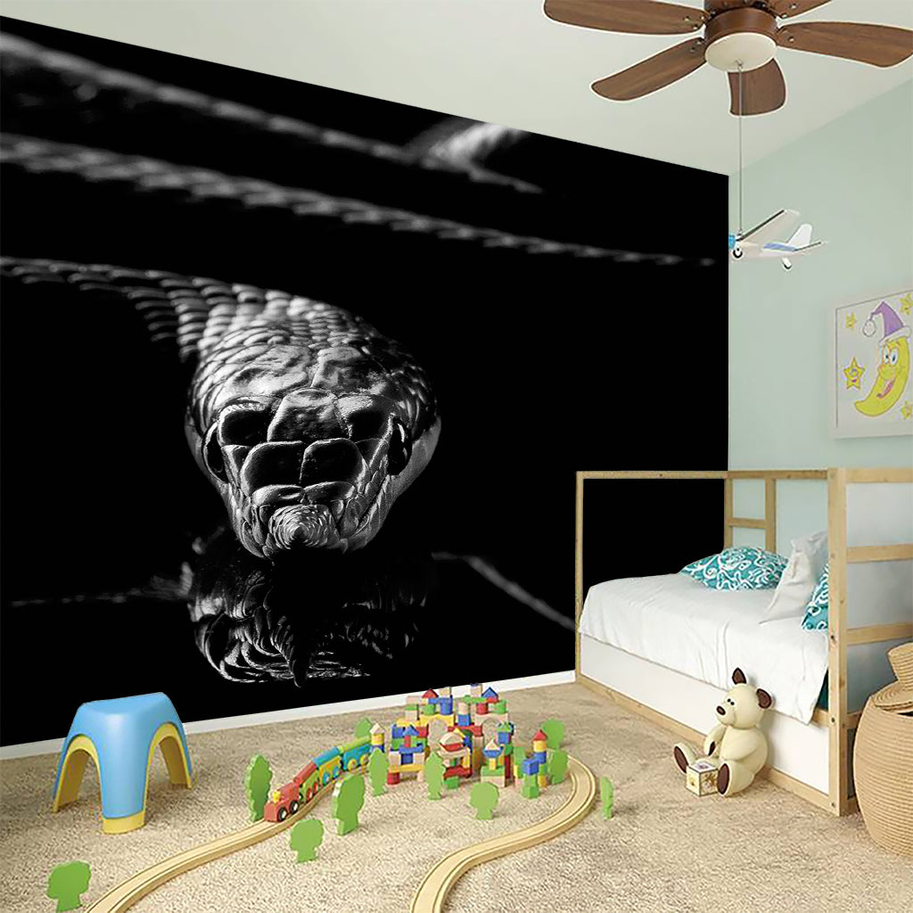 Monochrome Rhinoceros Ratsnake Print Wall Sticker