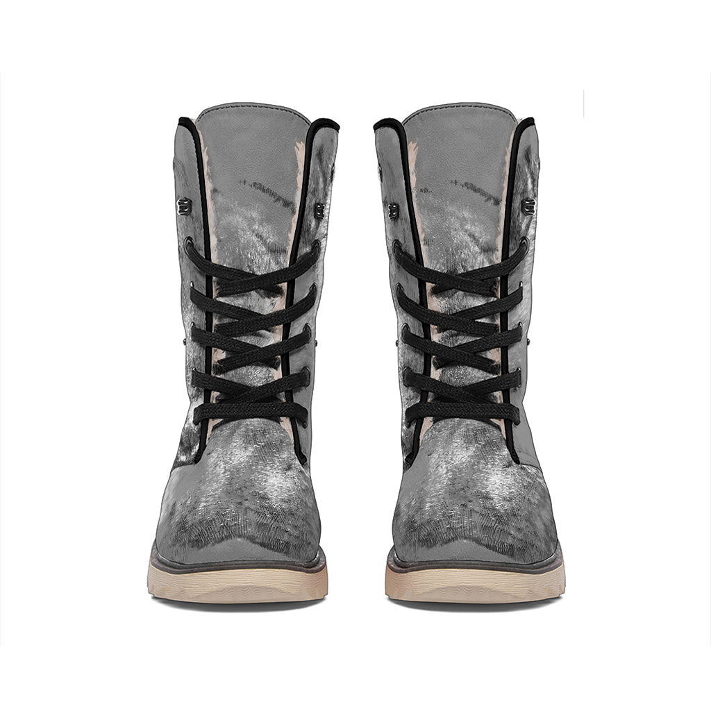 Monochrome Shar Pei Print Winter Boots