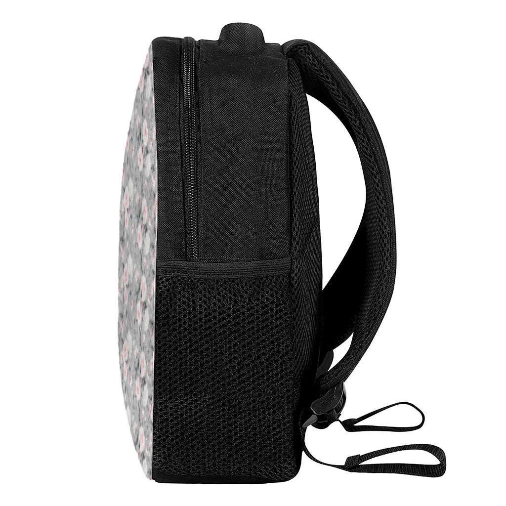 Monochrome Spring Floral Print Casual Backpack