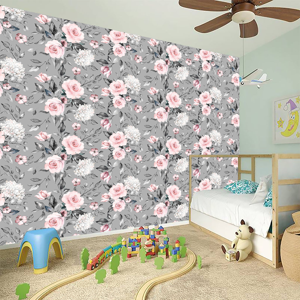 Monochrome Spring Floral Print Wall Sticker