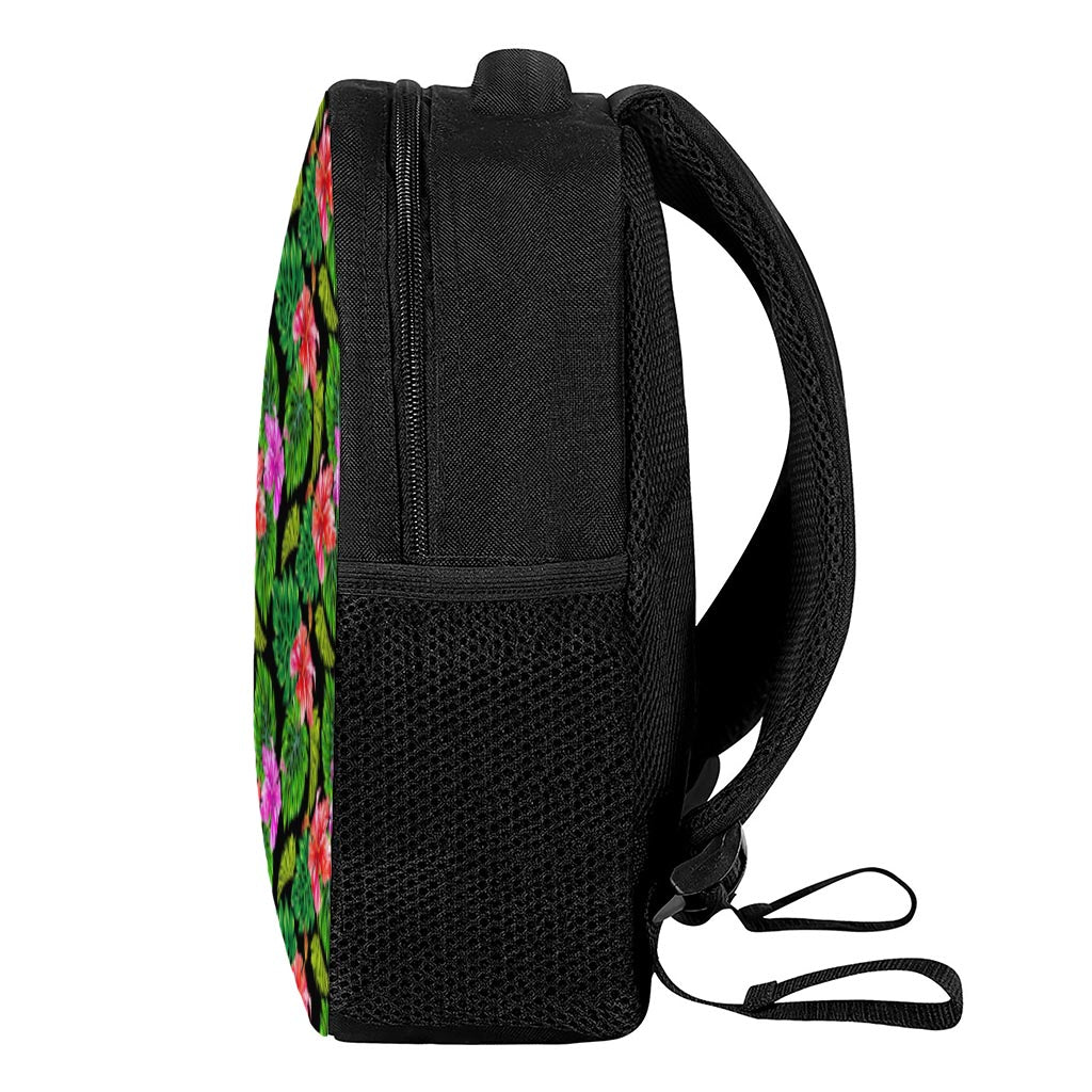 Monstera Hibiscus Hawaii Pattern Print Casual Backpack